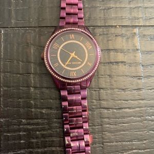 Michael Kors deep purple watch with jeweled face
